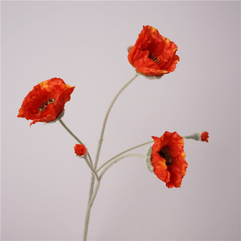 Poppy flower, Aritificial Flower,Papaver nudicaule, 6Pcs/12Pcs/24Pcs