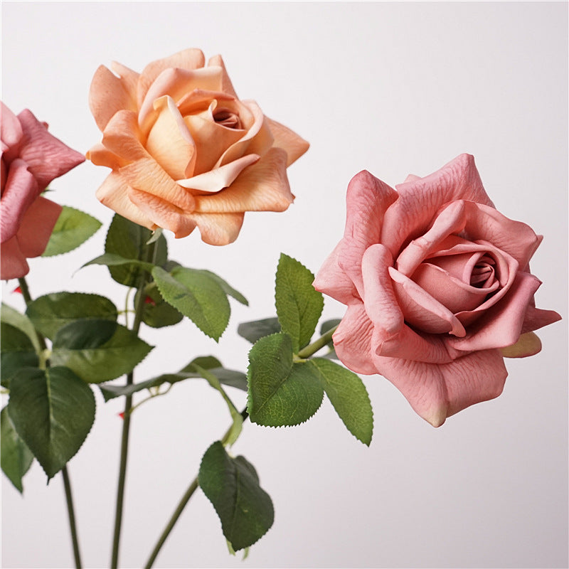Austin rose, Artificial flower, High quality, moisturizing feel, 8Pcs a Pack