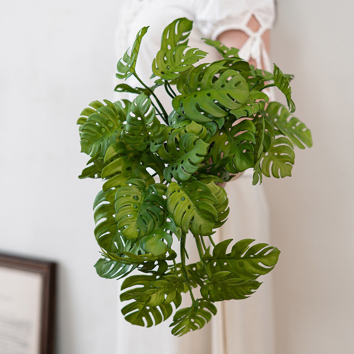 Monstera deliciosa, 12 leaves a bunch, Artificial Plant