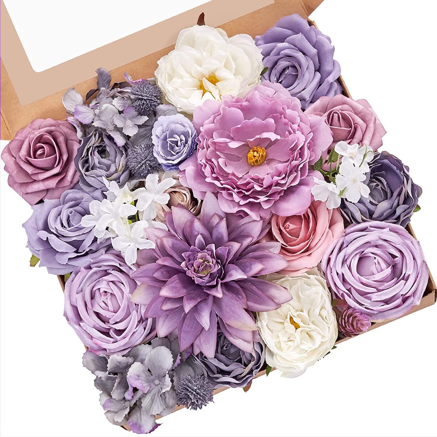 Artificial Flower Box Set, Purples, 3Boxes/5Boxes