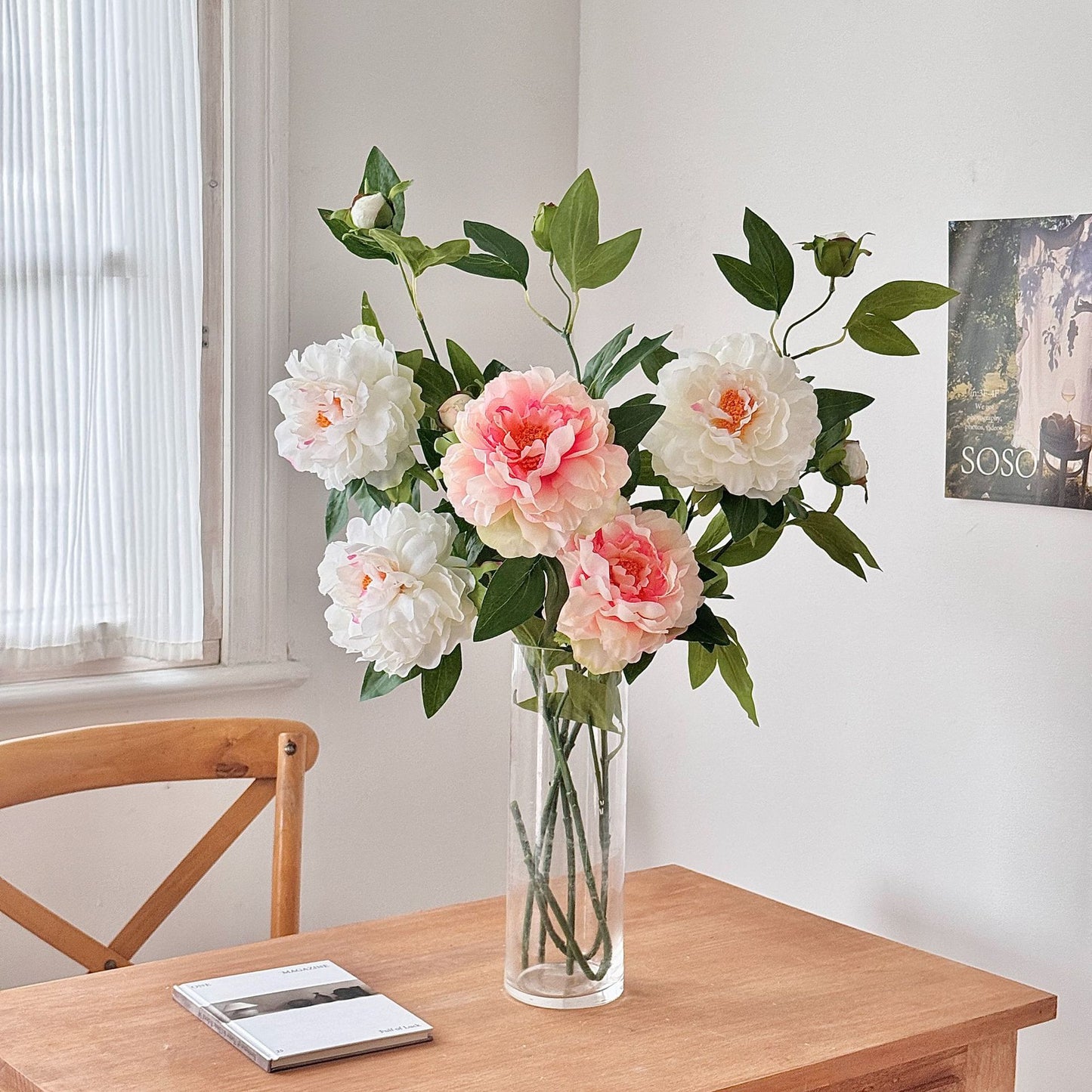 Chinese peony, Artificial Flower, 8Pcs a Pack