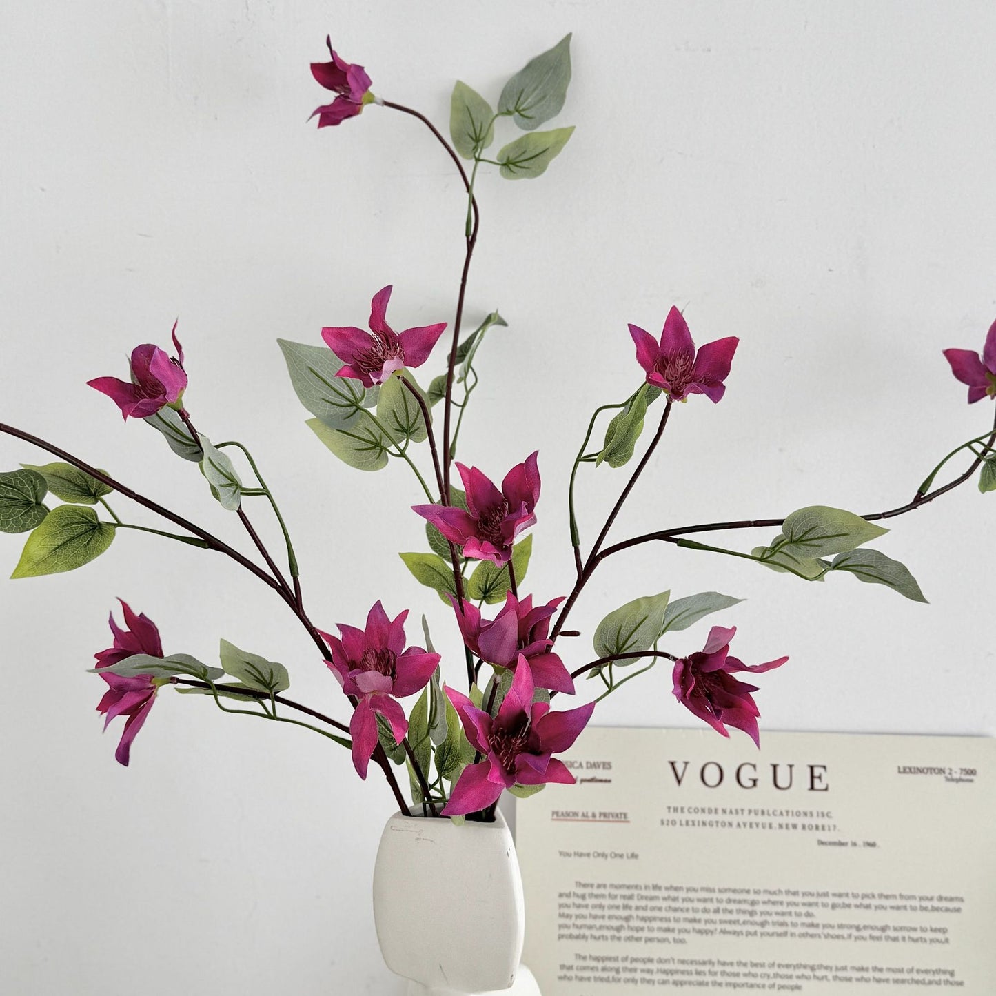 Clematis,Artificial Flower, Suitable for House Decoration, Package