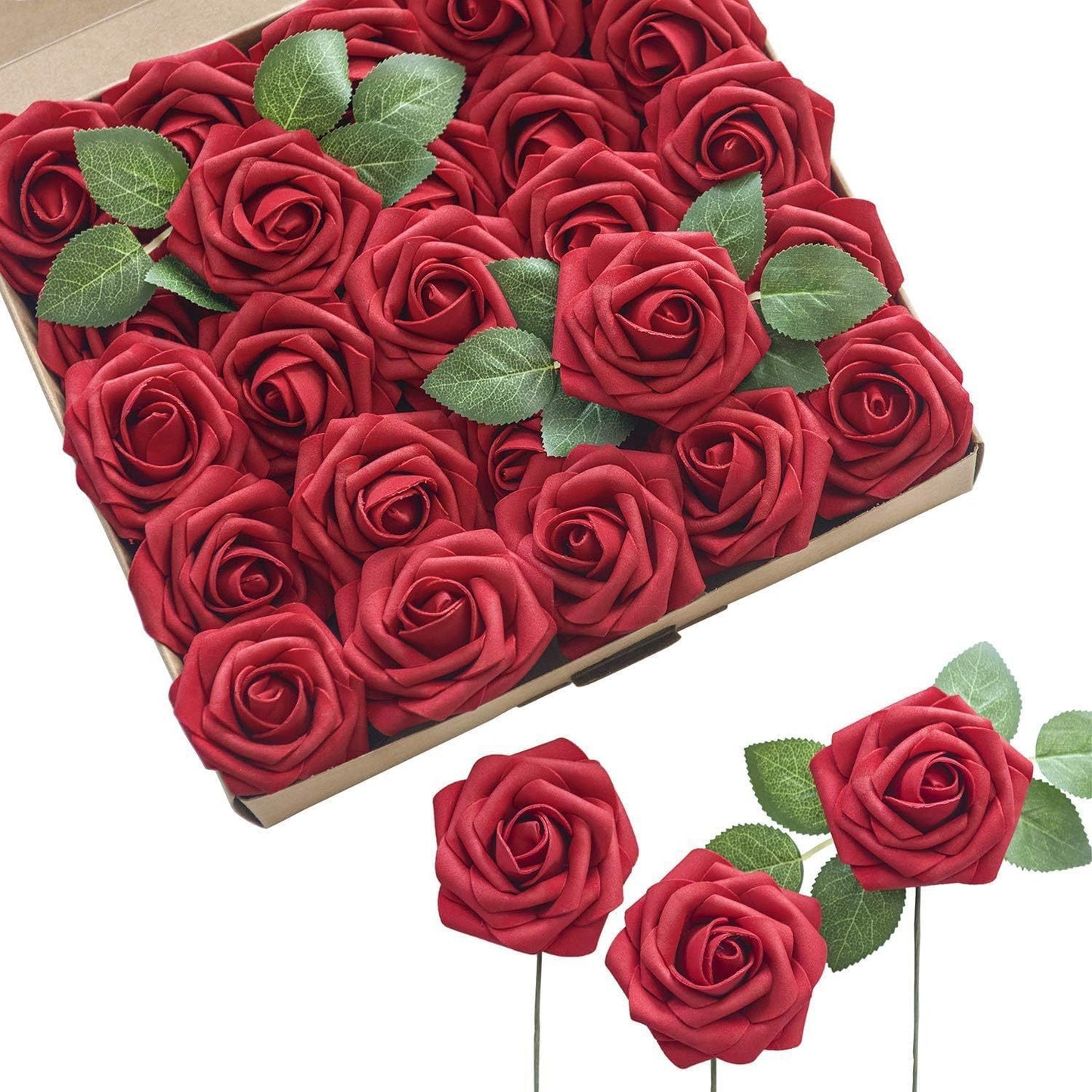 Artificial Rose Box Set, 50 Flowers per Box, 4Boxes/6Boxes, Suitable for Wedding and Celebration Decoration