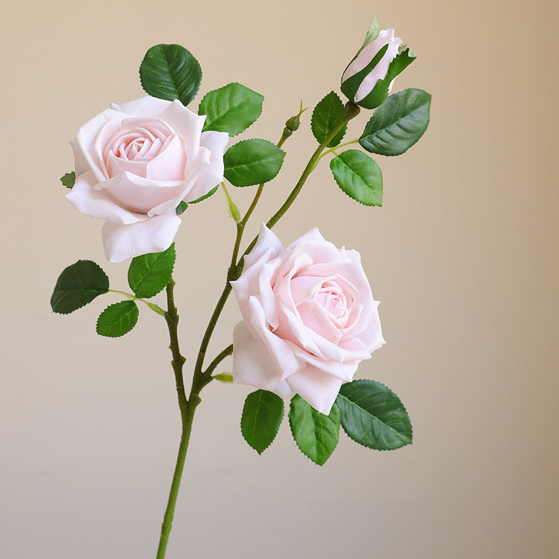 Rose, three flowers per stem, Artificial flower, real touch feel, 6Pcs/12Pcs/20Pcs a Pack
