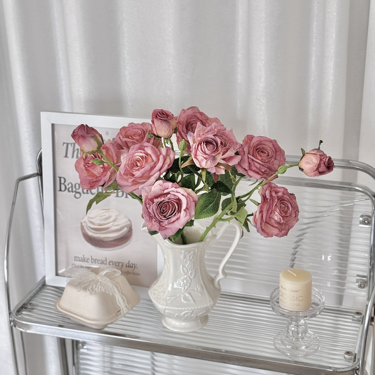 Charred Edge Rose, Artificial Flower, 8Pcs/10Pcs