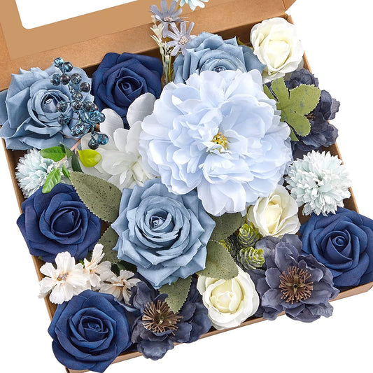 Artificial Flower Boxes Set, Blues, 3Boxes/5Boxes