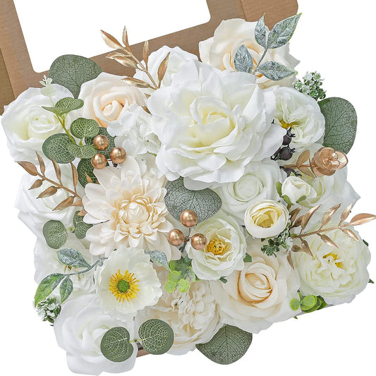 Artificial Flower Box Set, Whites, 3Boxes/5Boxes