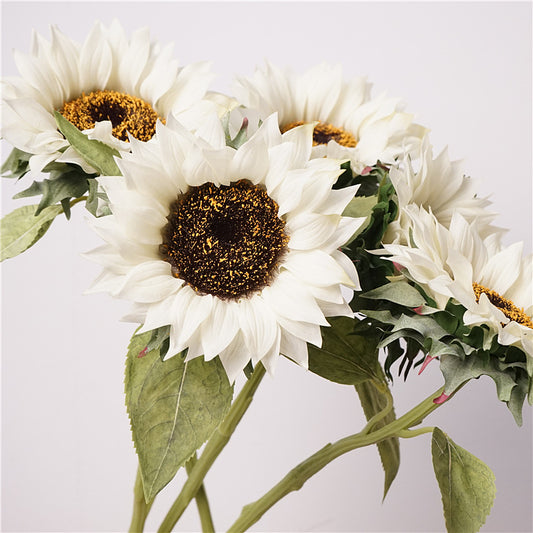 White Sunflower, Artificial Flower, 6Pcs/12Pcs/24Pcs