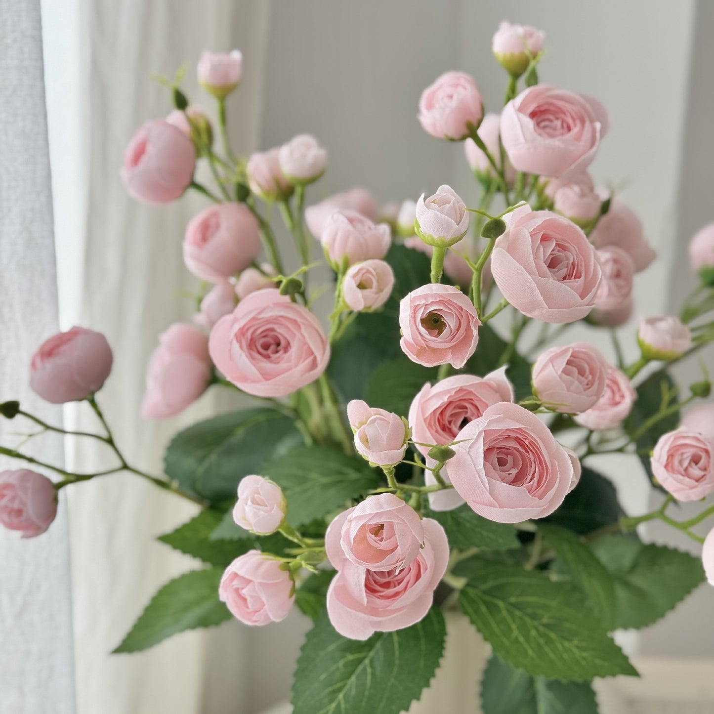 Small camellias, small tea buds, artificial flowers, 12 flowers per stem