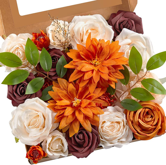 Artificial Flower Box Set, Oranges, 3 Boxes/5Boxes