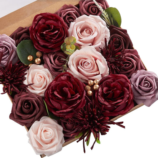 Artificial Flower Box Set, Reds, 2Boxes/4Boxes