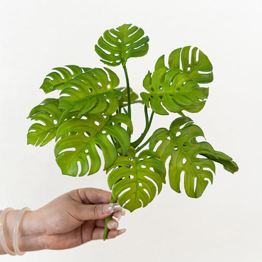 Monstera deliciosa, 12 leaves a bunch, Artificial Plant