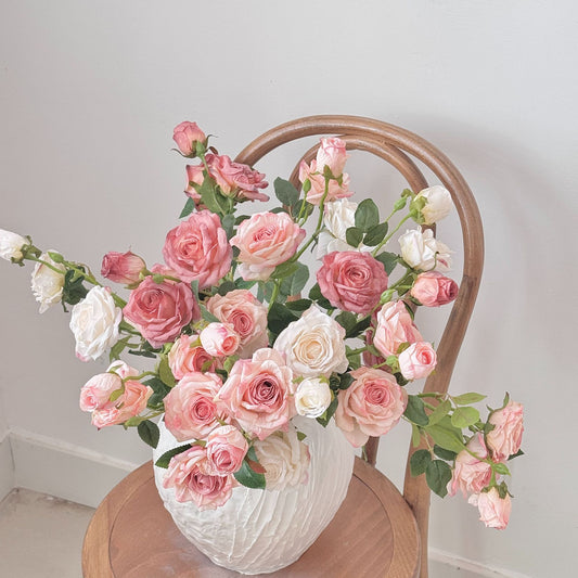Charred Edge Rose, Artificial Flower, 3 flowers per stem