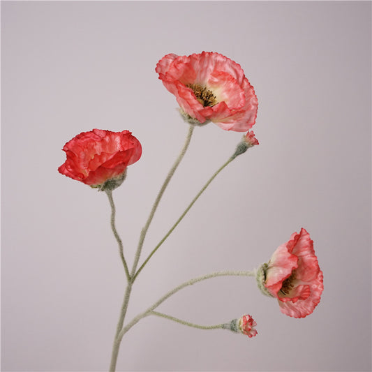 Poppy flower, Aritificial Flower,Papaver nudicaule, 6Pcs/12Pcs/24Pcs