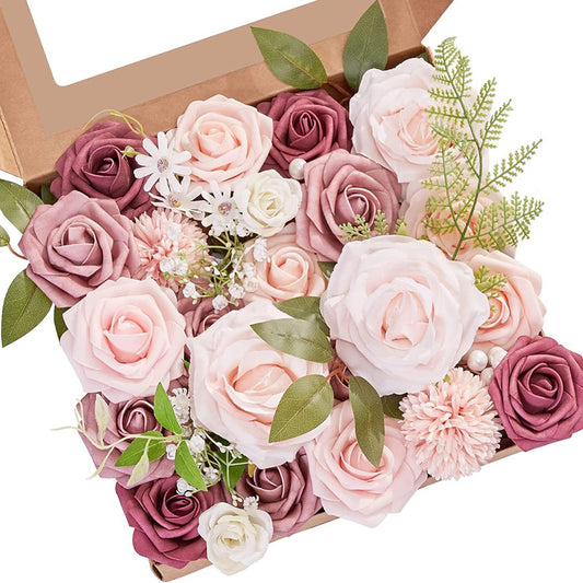 Artificial Flower Box Set, Pinks, 3Boxes/5Boxes
